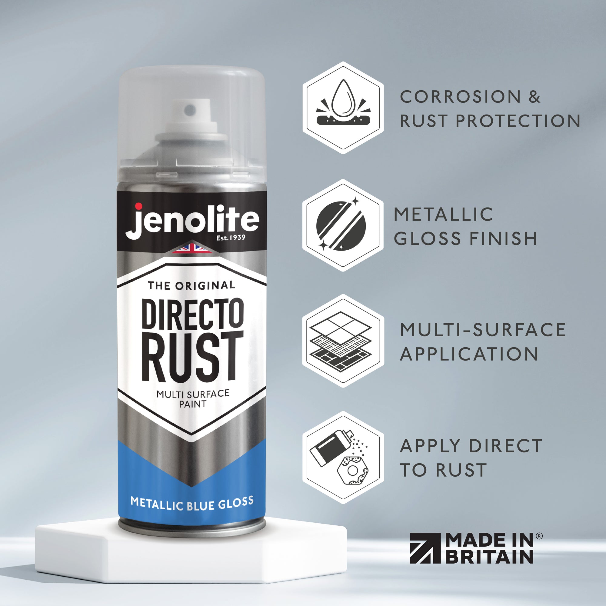 DIRECTORUST Spray Paint | Metallic Gloss | 400ml (13.52fl oz) | Multi-Surface