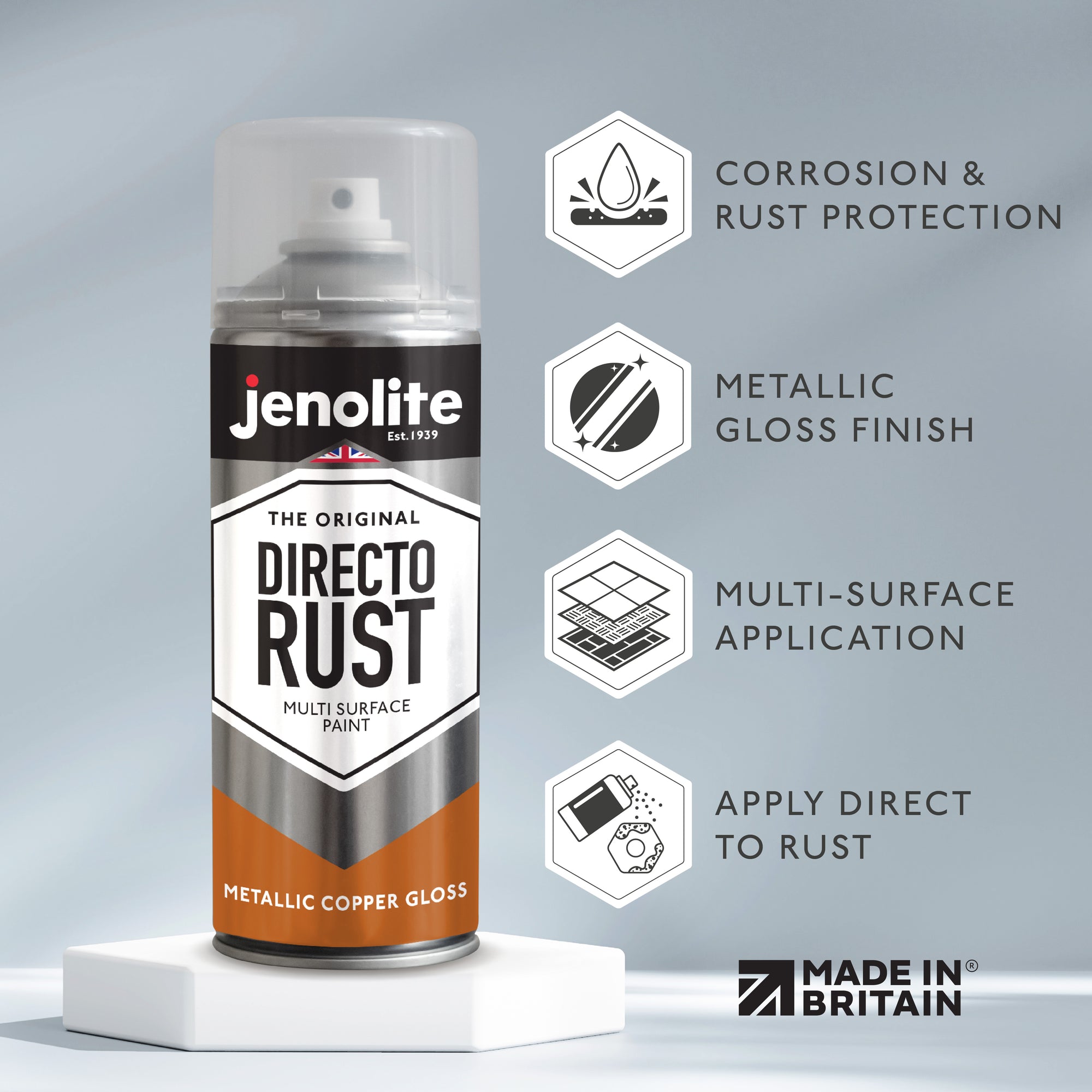 DIRECTORUST Spray Paint | Metallic Gloss | 400ml (13.52fl oz) | Multi-Surface