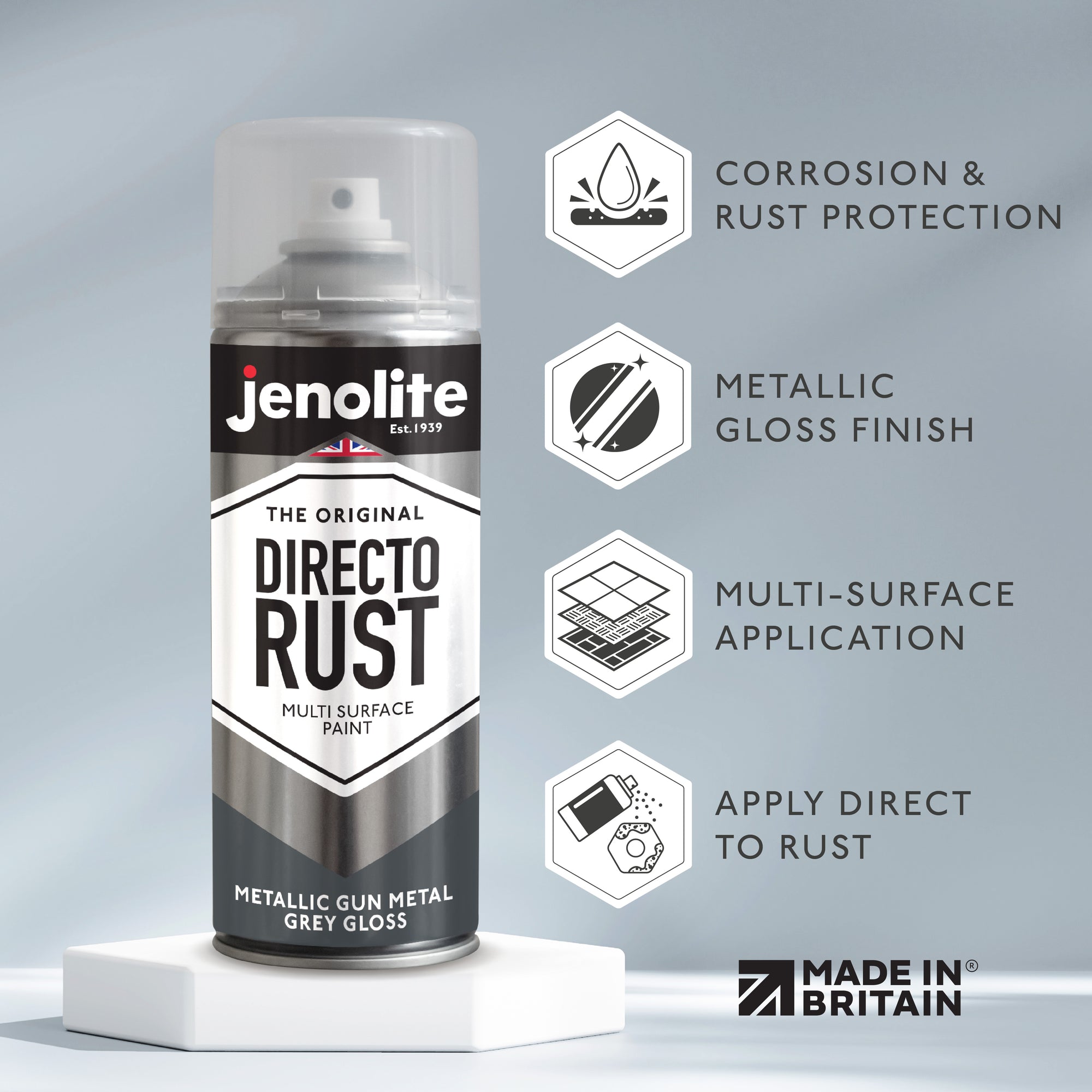DIRECTORUST Spray Paint | Metallic Gloss | 400ml (13.52fl oz) | Multi-Surface