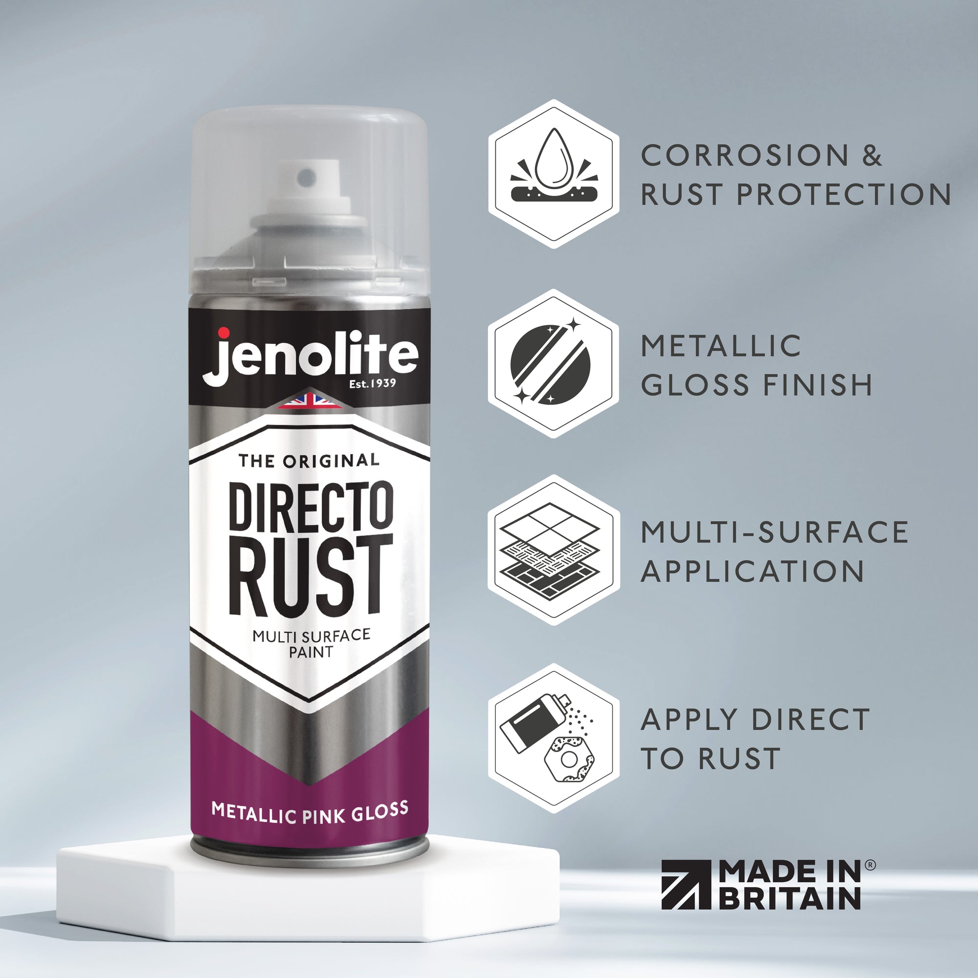 DIRECTORUST Spray Paint | Metallic Gloss | 400ml (13.52fl oz) | Multi-Surface